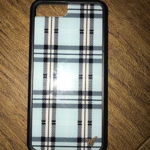 iPhone 7/8 plus Wildflower blue plaid phone case